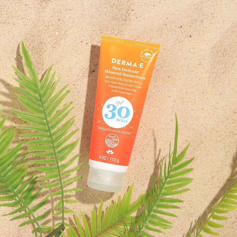 DERMA E Natural Sun Defense Mineral Sunscreen SPF 30, Oil-Free 4 oz - BeesActive Australia