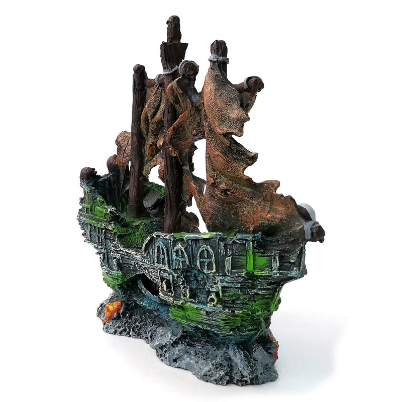M2cbridge Antique Roman Column Ruins European Castle Aquarium Decorations Fish Tank Hideout Rocks (Pirate Shipwreck) Pirate Shipwreck - BeesActive Australia