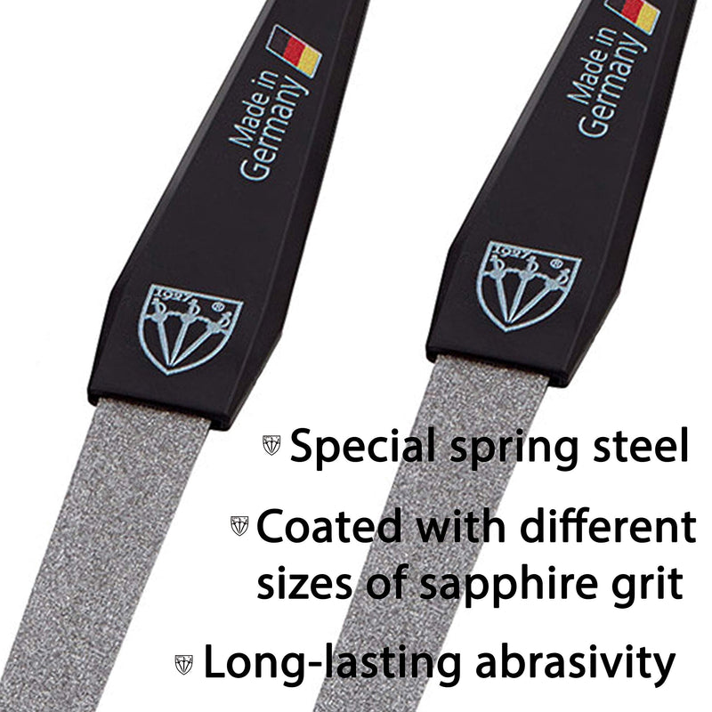 3 Swords Germany - Sapphire Metal Nail File Set 2 Pieces with 1 Piece 3-Way Nail Buffer – Nail Care Made in SOLINGEN/Germany 2 Nail Files / 1 Buffer - BeesActive Australia