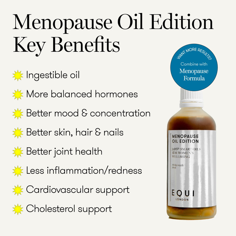Equi - Menopause Oil Edition 90ml - Menopause Symptom Supplement - Anti-Inflammatory & Vaginal Dryness - Vegan Omega 3,6,7 & 9 - Hempseed, Sea Buckthorn, Flaxseed, Pumpkin Seed, Evening Primrose Oil - BeesActive Australia