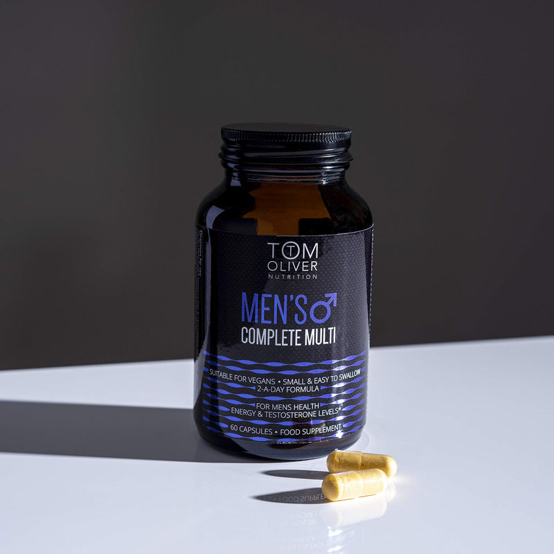 Tom Oliver Nutrition Men's Complete Multivitamin with CoQ10, B Complex, Vitamin A, Vitamin D3 +K2, Zinc & Magnesium, 60 Count - BeesActive Australia