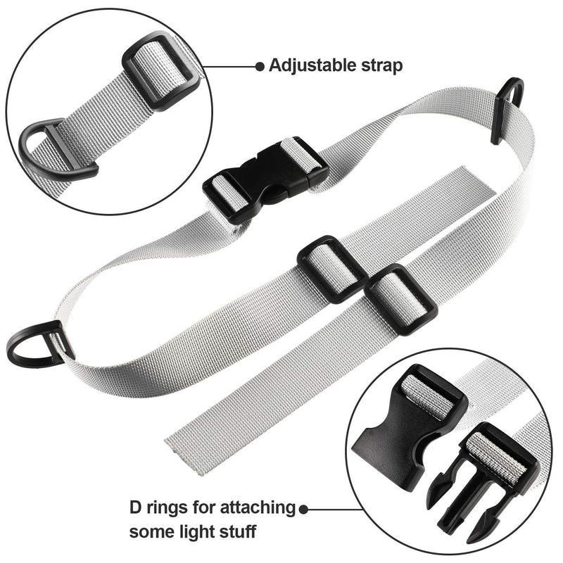 2 Pieces Backpack Chest Strap Adjustable Backpack Sternum Strap Chest Belt with Buckle for Hiking and Jogging (Black and Silvery) - BeesActive Australia
