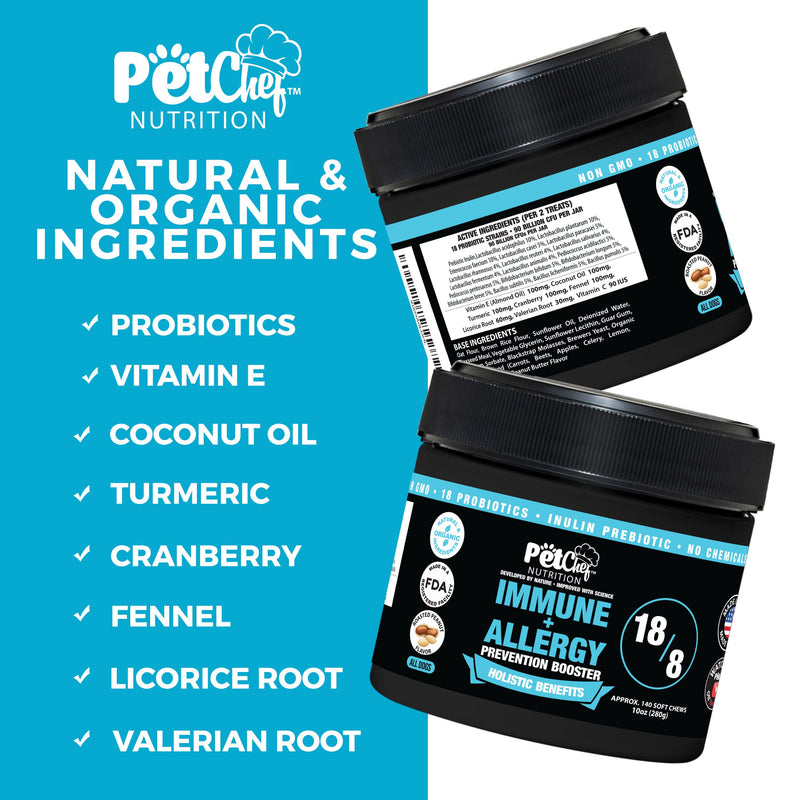 Immune Allergy Booster| Probiotics Prebiotics | Dogs' Allergy Prevention | Prevents Paw Licking, Itchy Skin & Ears, Smelly Breath Ears, Hot Spot Treatment. - BeesActive Australia