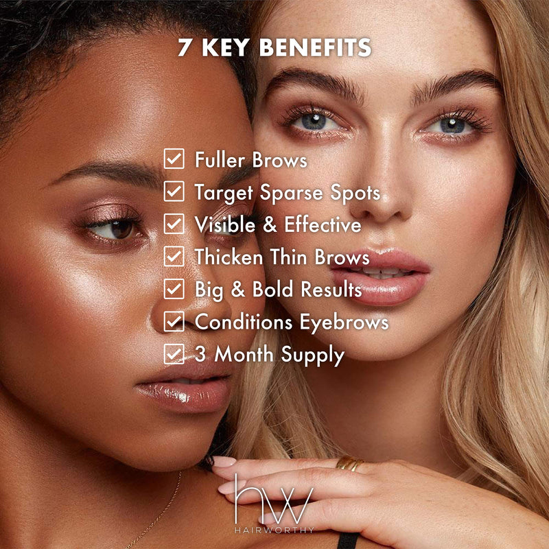 Hairworthy Browworthy Eyebrow Enhancing Serum for Thicker, Fuller and More Defined Eyebrows. Proven Formula Stimulates & Promotes Natural Brow Growth. - BeesActive Australia