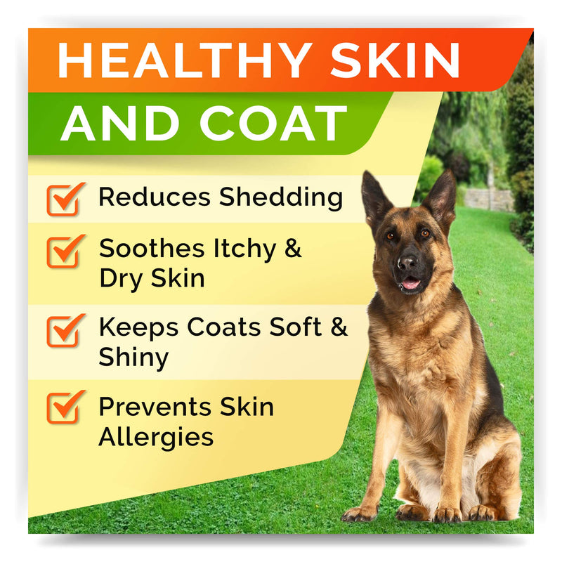 Fish Oil Omega 3 Treats for Dogs - Allergy and Itch Relief - Skin and Coat Supplement - Joint Health - Wild Alaskan Salmon Oil - Shedding, Itchy Skin Relief - Omega 3 6 9 - EPA & DHA 180 Treats - BeesActive Australia
