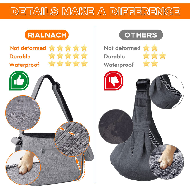 Rialnach Pet Dog Sling Carrier, Fits up to 27.5lb, Extra-Large Hand Free Safe Puppy Carrier, Large Dog Bag with Bottom Support and Breathable Mesh Window, Outdoor Travel Hiking, for Medium Dogs, Cats - BeesActive Australia