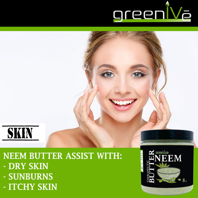 GreenIVe - Neem Butter - Body Butter - All Natural - Soothing - Moisturizing - Exclusively on Amazon (8 Ounce) 8 Ounce (Pack of 1) - BeesActive Australia