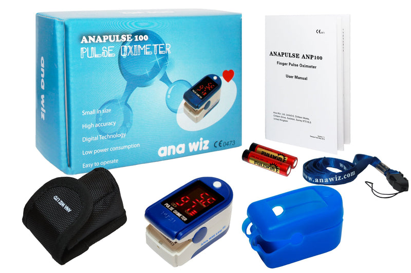 Anapulse ANP100 Finger Pulse Oximeter With LED Display (Includes Carrycase, Batteries and Lanyard) - BeesActive Australia