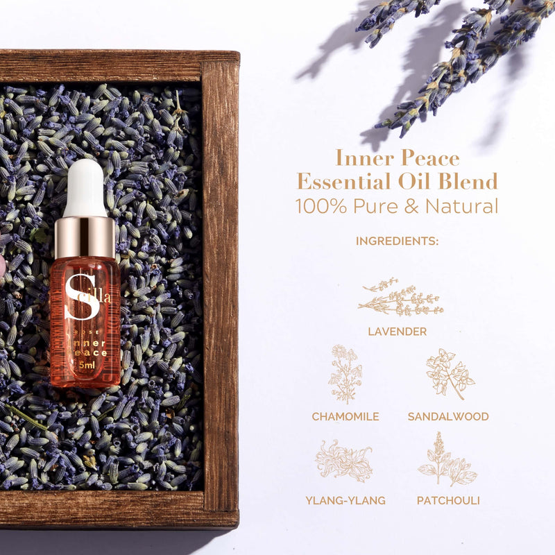 Scilla Rose Inner Peace-Pure Essential Oil Blend 10ml Total De-Stress Aromatherapy Diffuser Oil - 100% Natural and Organic with Lavender, Patchouli, Ylang-Ylang, Sandalwood Oils ‎the Inner Peace Oil(10ml) - BeesActive Australia