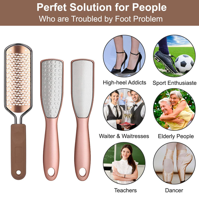 Luxury 2PCS Pedicure Rasp Foot File Callus Remover Professional Colossal Scrubber Tool for Extra Smooth and Beauty Feet Gold - BeesActive Australia