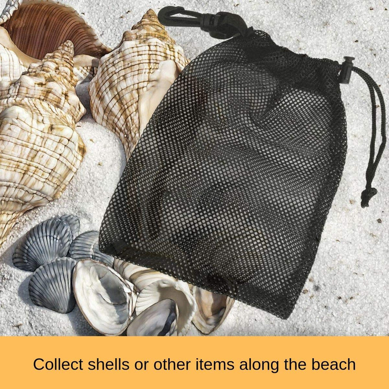 Mesh Drawstring Bag With Clip - Set of 4 (6 x 8 inch) 6 x 8 inch - BeesActive Australia