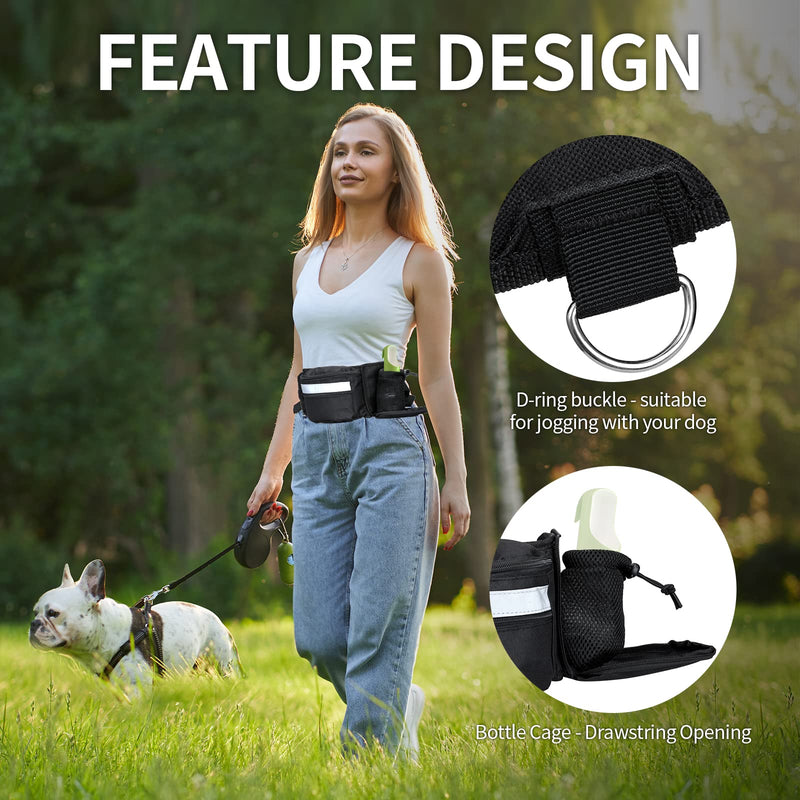 FUNPIEXO Treat Bag for Dog Training,Built in Water Bottle Holder,Poop Bag Dispenser,Compartment Large Capacity Dog Treat Pouch,Easy to Carry - BeesActive Australia