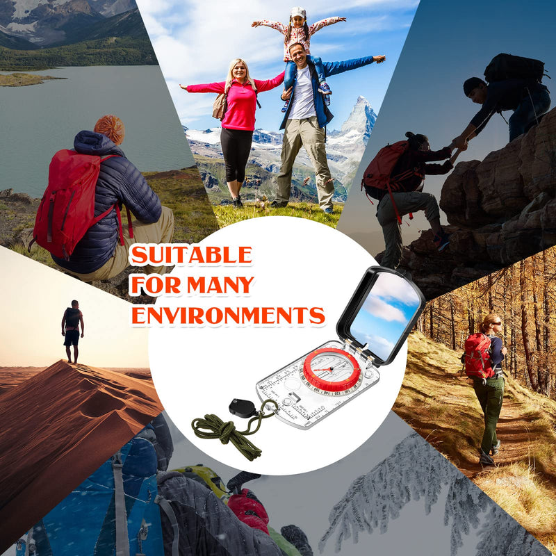 Xuhal 2 Pcs Sighting Compass Mirror Adjustable Declination Compass for Hiking Orienteering Compass Map Reading Compass for Kids Camping Backpacking Survival Navigation Hunting Mountaineering - BeesActive Australia