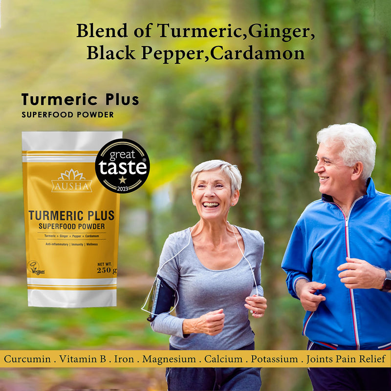 Turmeric Powder (Curcumin) with Black Pepper + Ginger + Cardamom - 250g | High Strength | Cooking | Joint Pain Relief - BeesActive Australia