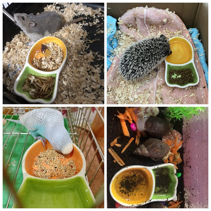 Hamster Food Bowl - Ceramic Small Animals Food Dish and Water Bowl Chew Resistant Food Bowls Water Feeder for Hamster Rat Hedgehog Gerbil Mice Squirrel Sugar Glide Birds Small Carrot - BeesActive Australia