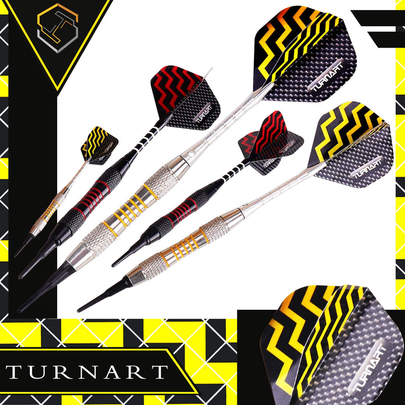 Darts Plastic Tip Professional Soft Tip Darts Set for Electronic Dartboard 9 Pcs 18 Grams with 50 Extra Tips 9 Shafts 27 Flights Tool Kit Gift Darts Case Blue - BeesActive Australia