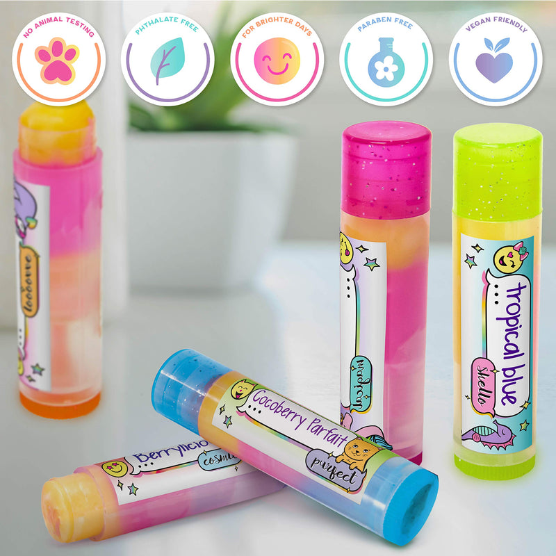 Just My Style Layered Lip Balm by Horizon Group USA, DIY 5 Shimmering Lip Balms, Mix Fruity Flavors To Make Your Own Unique Lip Balm. Strawberry, Tropical Fruit & Very Berry DIY Lip Balm - BeesActive Australia