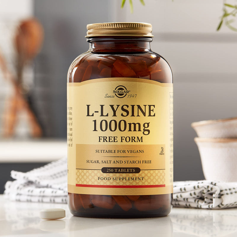 Solgar L-Lysine 1000 mg Tablets - Pack of 50 - Support For an Active Lifestyle - Vegan and Gluten Free Natural 50 Count ( Pack of 1) - BeesActive Australia