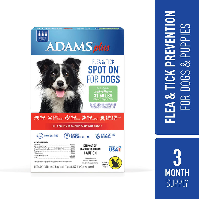 Adams Plus Flea and Tick Spot On for Dogs Large Dog 31-50 Pounds - BeesActive Australia