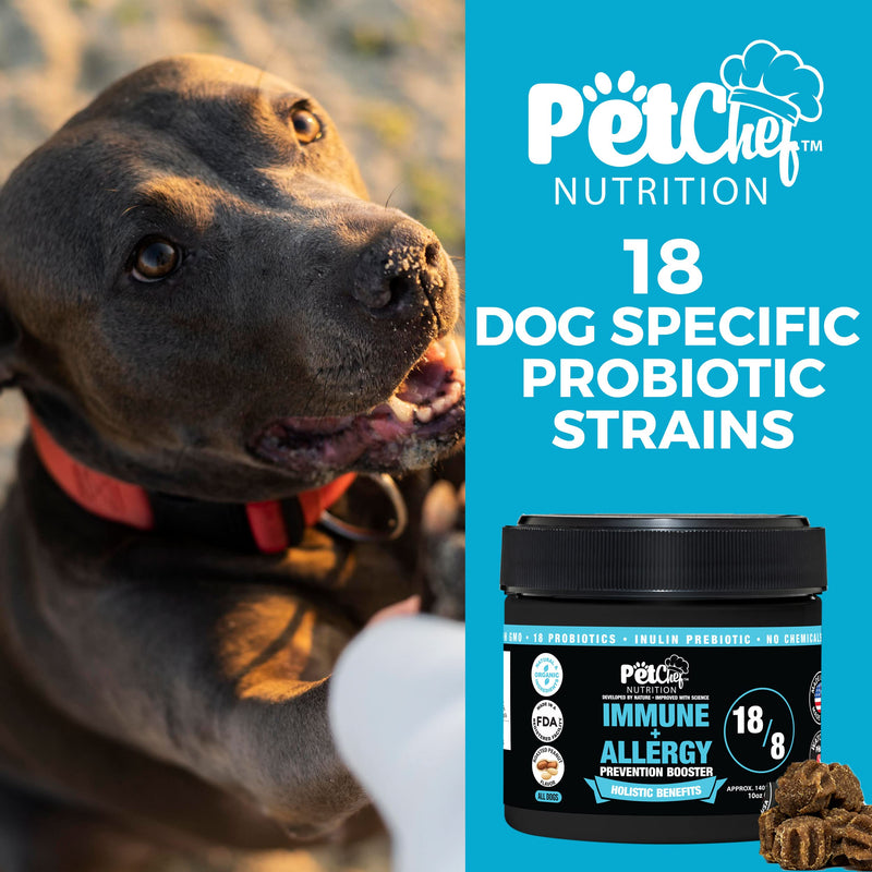Immune Allergy Booster| Probiotics Prebiotics | Dogs' Allergy Prevention | Prevents Paw Licking, Itchy Skin & Ears, Smelly Breath Ears, Hot Spot Treatment. - BeesActive Australia