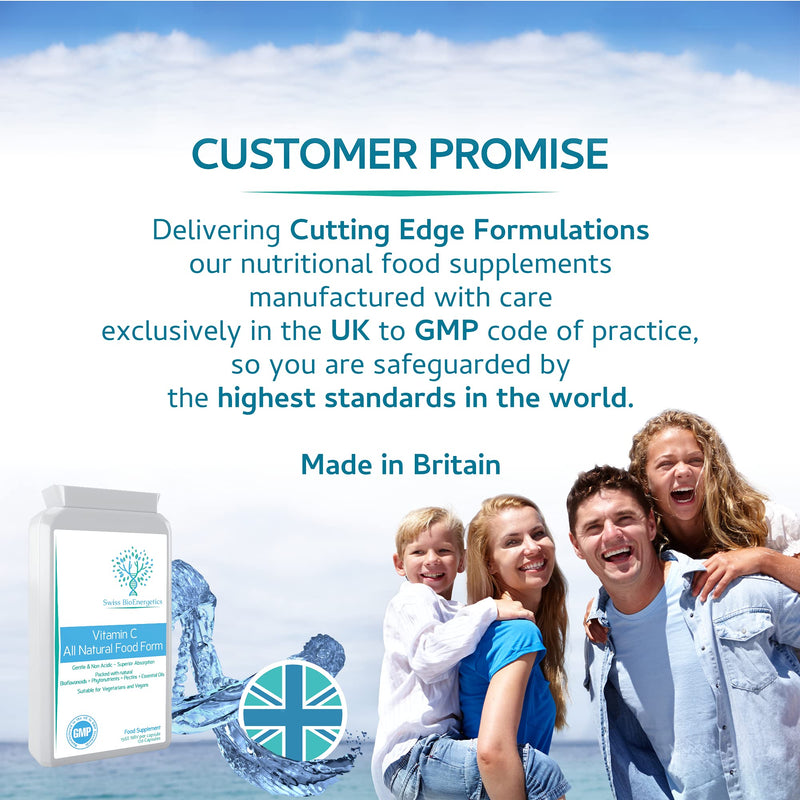 Natural Vitamin C 120 Capsules � Optimum Absorption All-Natural Food Form - Gentle & Non-Acidic - Packed with Bioflavonoids, Pectins, Essential Oils & phytonutrients - NO Synthetic ascorbic Acid - BeesActive Australia