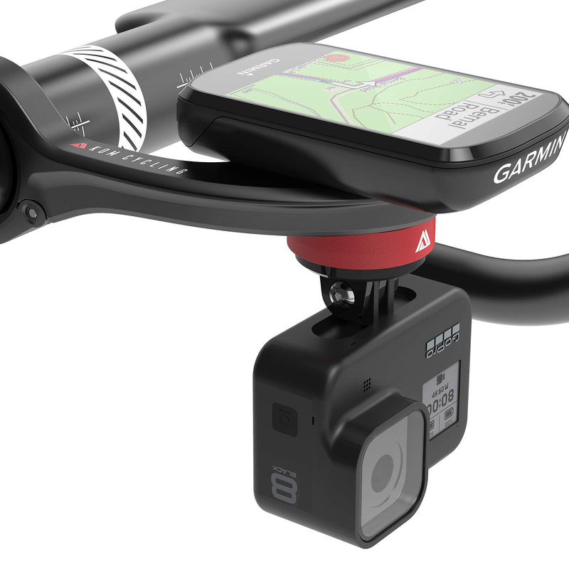 KOM Cycling CM06 Quick Release GoPro Computer Mount for Wahoo and Garmin Bike Computers (Bike Mount Compatible with Edge 1030, Elemnt Roam and others) 1030 Bike Mount compatible with GoPro Accessories Black Combo Kit (Includes GoPro Adapter) - BeesActive Australia