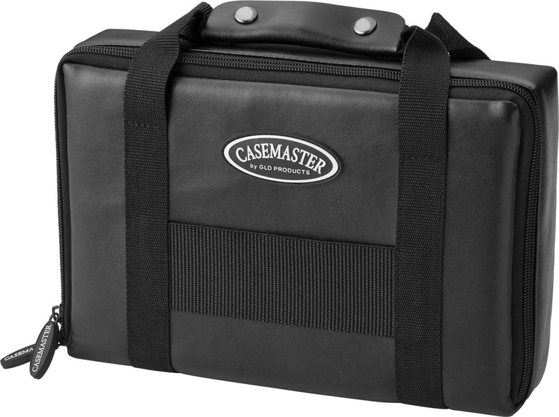[AUSTRALIA] - Casemaster The Pro Leatherette Dart Case with Leather-Like Exterior Covering, Holds 9 Steel Tip or Soft Tip Darts with 15 Built-in Pockets for Accessories and Plastic Tubes and Containers for Even More 