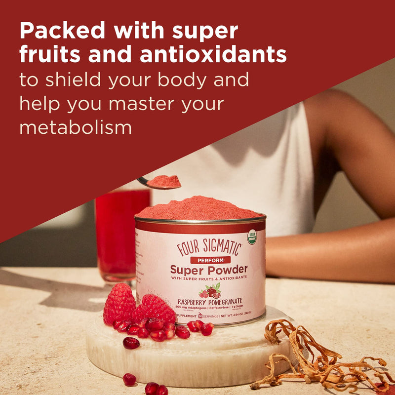 FOUR SIGMATIC Perform Super Powder with Super Fruits and Antioxidants Red Raspberry - Can Perform w/ Raspberry Pomegranate - BeesActive Australia