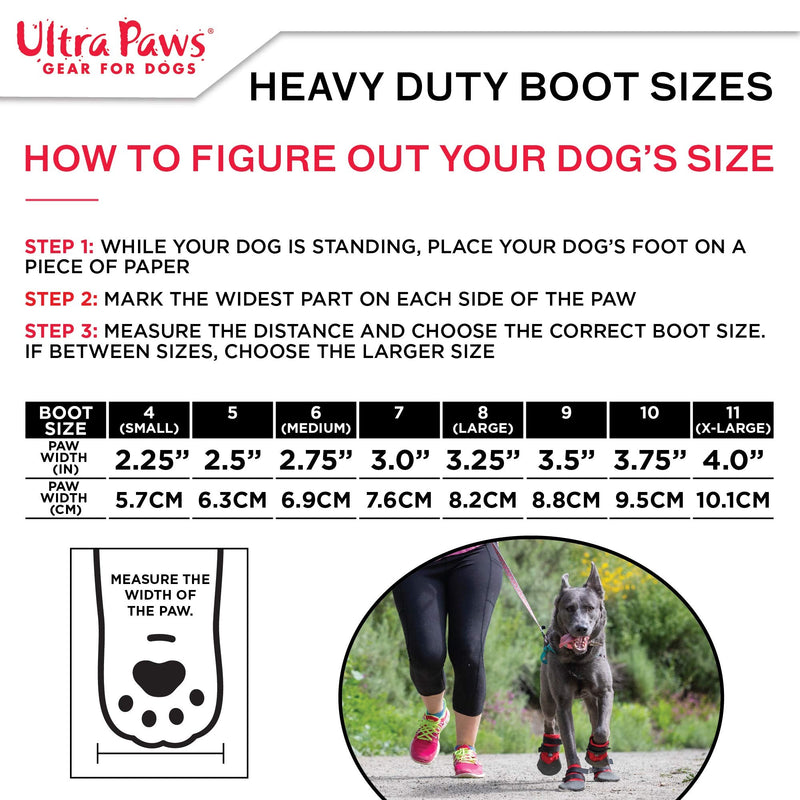 Ultra Paws Rugged Dog Boots & Paw Protectors for Small, Medium and Large Dogs (Nonslip, Reinforced Sole Protection, Water Resistant, Adjustable Reflective Velcro Strips) Size 8 (L) Orange - BeesActive Australia