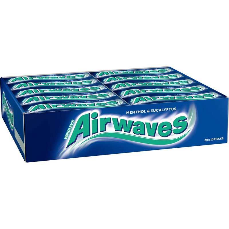 Airwaves Menthol & Eucalyptus Sugar Free Gum - Box of 30 10 Count (Pack of 30) - BeesActive Australia