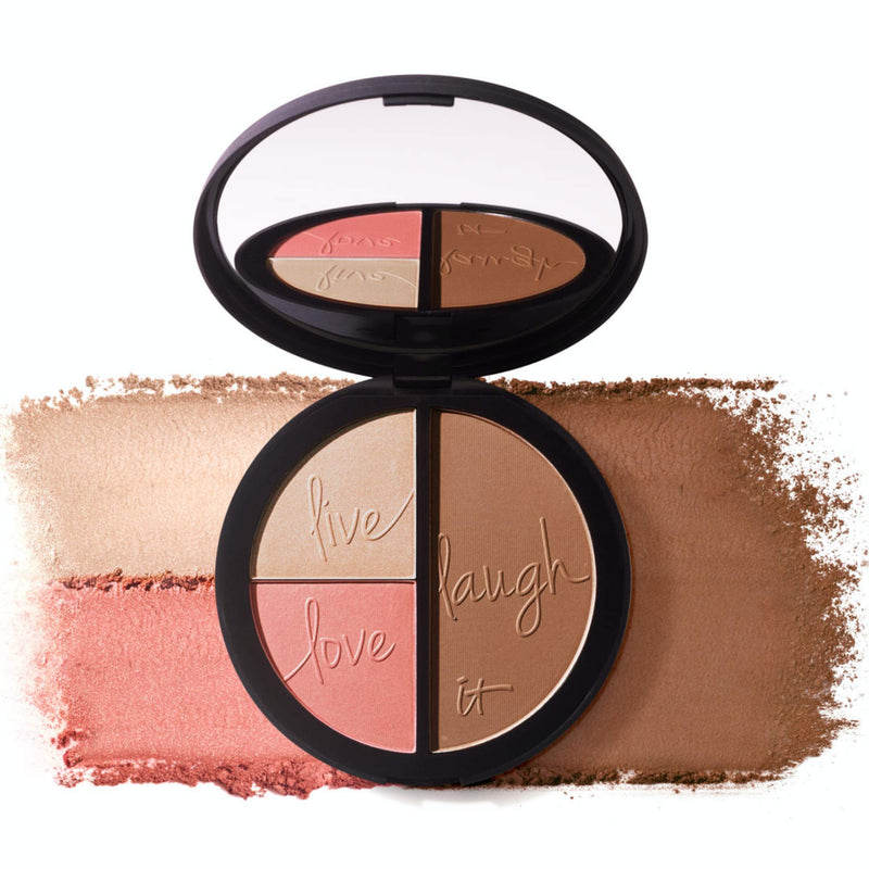 IT Cosmetics Your Most Beautiful You Anti-Aging Matte Bronzer, Radiance Luminizer & Brightening Blush Palette - With Hydrolyzed Collagen, Silk & Peptides - How-To Guide Included - BeesActive Australia