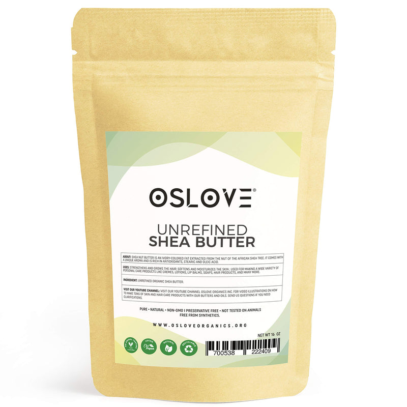 Organic Unrefined Shea Butter 1 LB by Oslove Organics -Raw, African,100% Pure, Non-GMO, Fresh, Rich and Creamy - BeesActive Australia