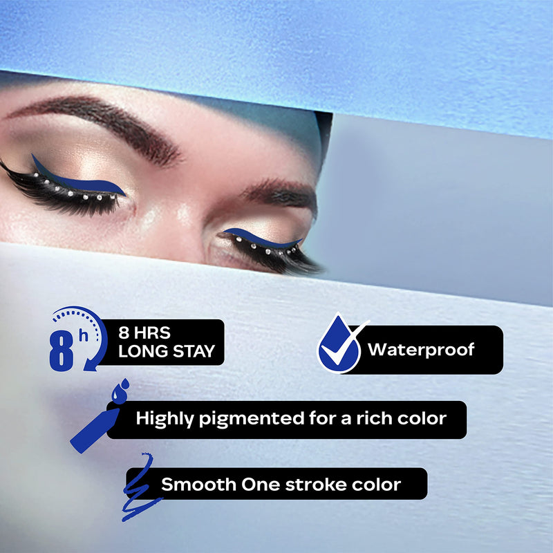 Faces Canada Longwear Eye Pencil, 5 Bright Color Shades, Smudge Proof, Waterproof, Intense Color, One Stroke Smooth Color, Made In Germany, Peta Approved, Electric (Blue), 0.04 Oz - BeesActive Australia