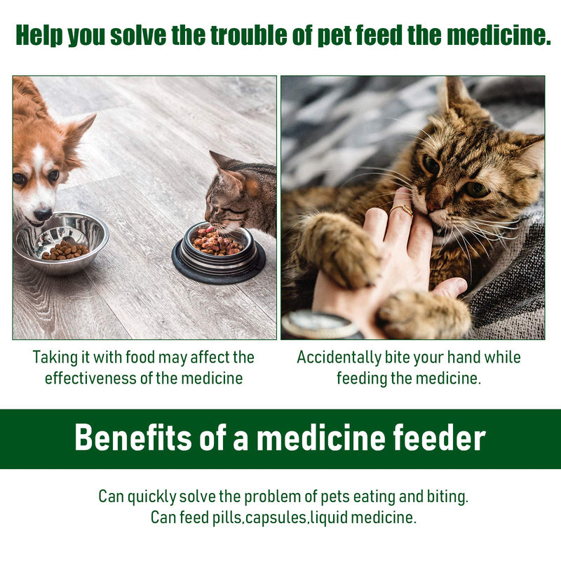 Nuanchu 2 Pieces?Cat Pill Shooter Pill Dispenser?Dog?Piller?Pill?Gun?Pet Tablet?Syringe Pusher Soft Tip?Pet Medicine?Feeder for Feeding Small Animals Green - BeesActive Australia