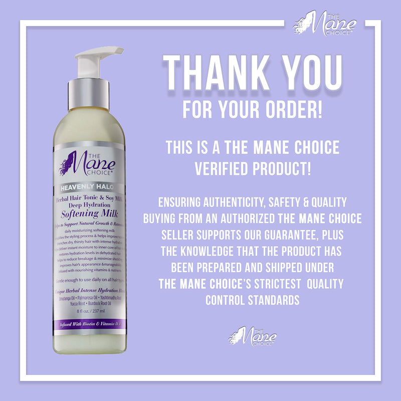 The Mane Choice Heavenly Halo Herbal Hair Tonic & Soy Milk Deep Hydration Softening Milk 8oz (8oz) - BeesActive Australia