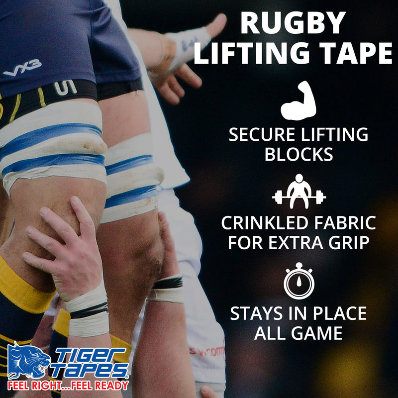 TIGER TAPES - 6 Rolls of Tearable Elastic Adhesive Bandage | 5cm x 6.9m – Easy Tear EAB Tape for Wrist, Knee, Ankle & Ear Strapping - Lightweight & Breathable Adhesion - Used for Prevention, Injuries, Rugby Players, Goalkeepers, Football, Weightlifting... - BeesActive Australia