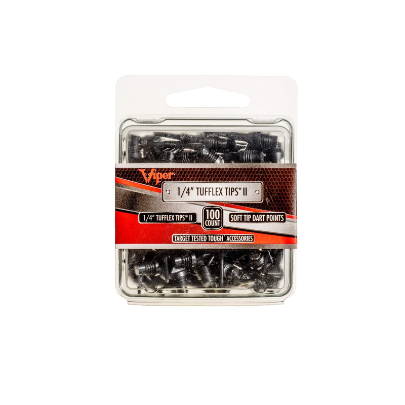 Viper Dart Accessory: Tufflex II 1/4" Thread Soft Tip Dart Points, Black (100 and 500 Packs) 100 Pack - BeesActive Australia