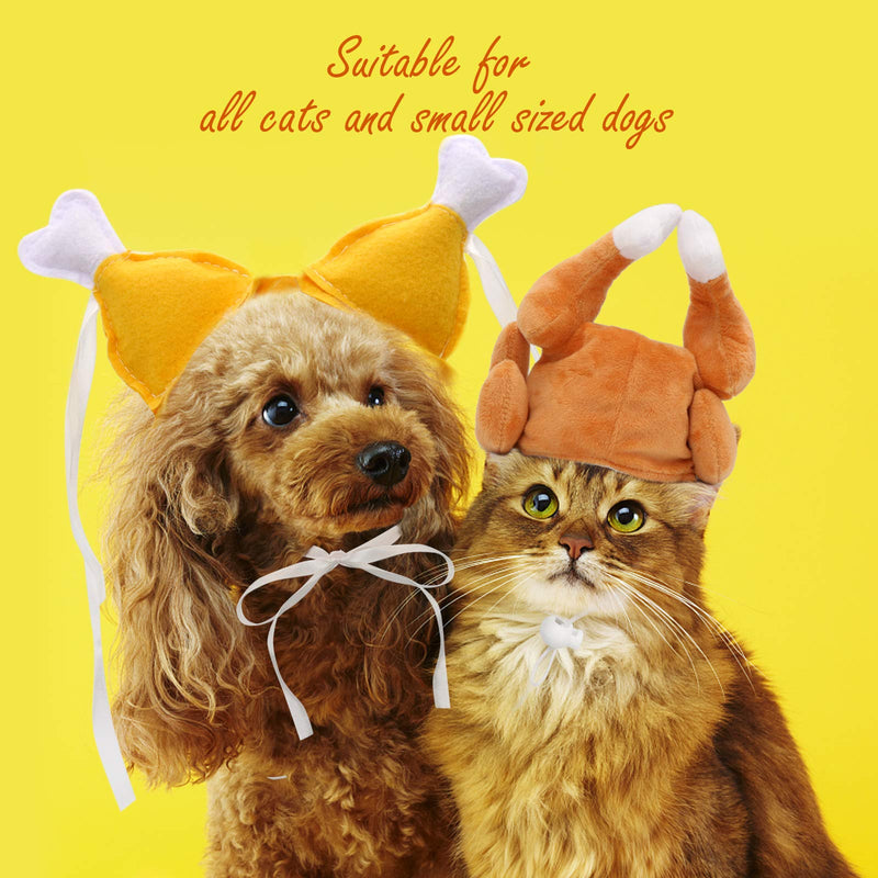 Rypet Thanksgiving Cat Costume 2 Pack - Pet Turkey Hat Thanksgiving Apparel for Cats and Small Dogs - BeesActive Australia