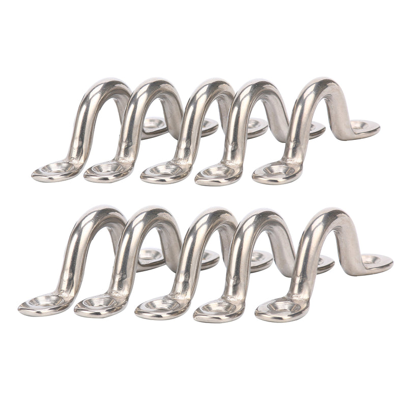 [AUSTRALIA] - Amarine Made Pack of 10 Stainless Steel Bimini Boat Top PAD Eye, Eye Straps, Tie Down, Kayak Deck Loops, Tie Down Anchor Point, footman's Loop for Kayak Canoe Rigging 