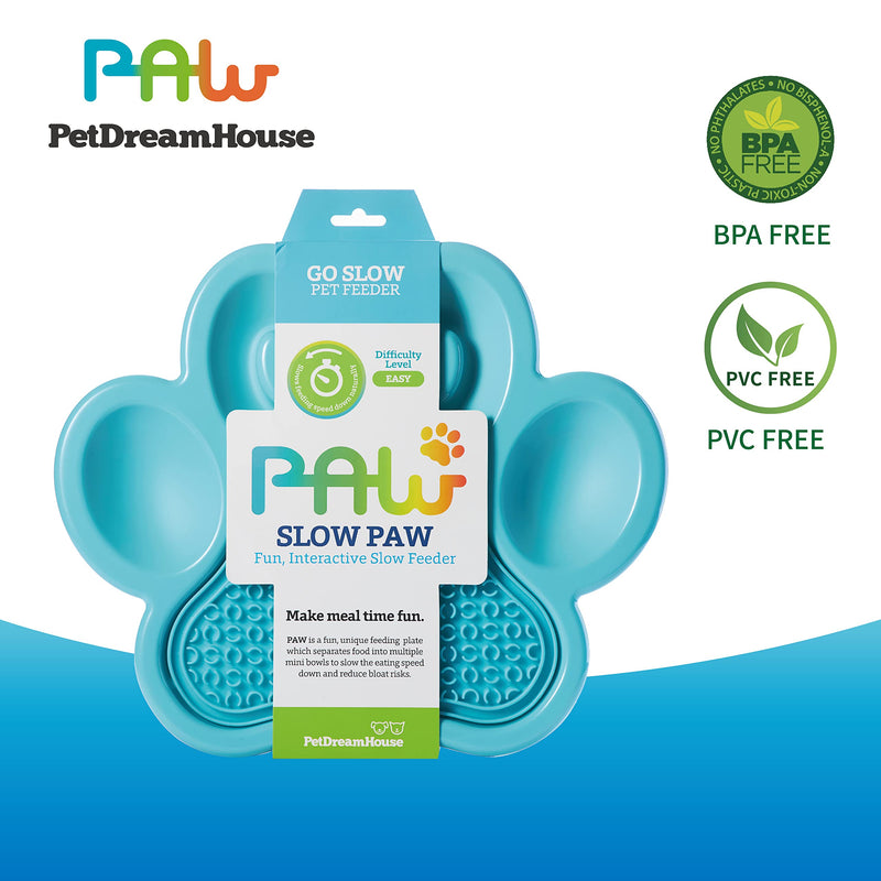 PetDreamHouse PAW 2-in-1 Slow Feeder Interactive Bowl with Removable Lick Mat - Blue - BeesActive Australia