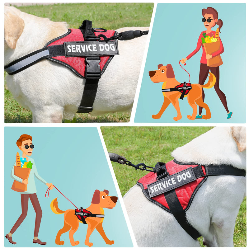 MUMUPET Service Dog Harness, No Pull Easy On and Off Pet Vest Harness, 3M Reflective Breathable & Easy Adjust Pet Halters with Nylon Handle - No More Tugging or Choking for Small Medium Large Dogs Small (Pack of 1) Red - BeesActive Australia