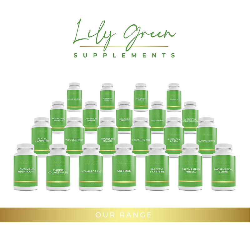 Lily Green | Choline 500mg & Inositol 500mg per Serving | 90 Vegan Capsules | Supports Normal Liver Function & Metabolism | Non-GMO | No Artificial Fillers or Excipients | Made in UK - BeesActive Australia