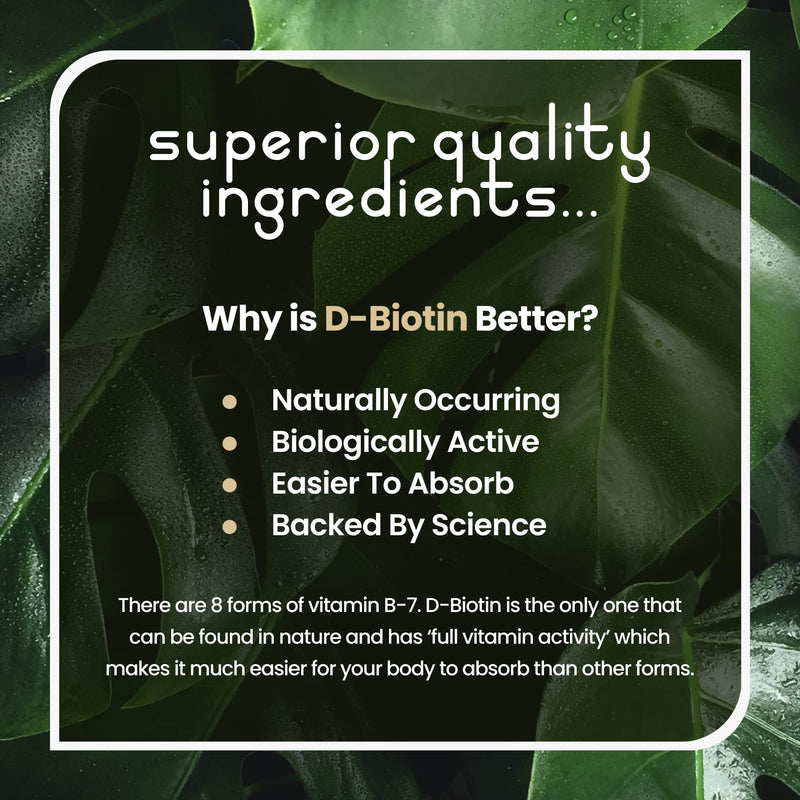 Biotin for Hair Growth, Skin and Nails - 12,000mcg High Strength - 365 Tablets (1 Year Supply) - Enriched with Coconut Oil Powder - Natural D-Biotin (Biologically Active) - Made in UK by VitaBright - BeesActive Australia