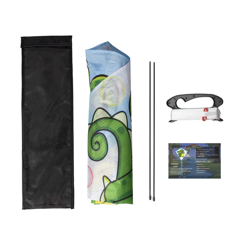 JEKOSEN 2022 New Magic Croc Kite for Kids and Adults with Tail Single Line String Easy to Fly for Beach Trip Park Family Outdoor Games and Activities - BeesActive Australia