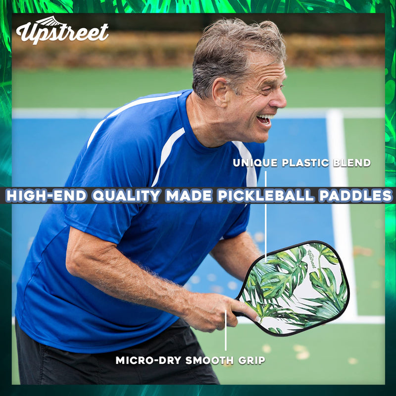 Upstreet Graphite Pickleball Paddle Set | Gold Blue Silver Glitter Cheetah Snakeskin Tiger | Pickleball Rackets Include Padded Cover, Lightweight Honeycomb Composite Pickleball Paddles for Women & Men Forrest Green - BeesActive Australia