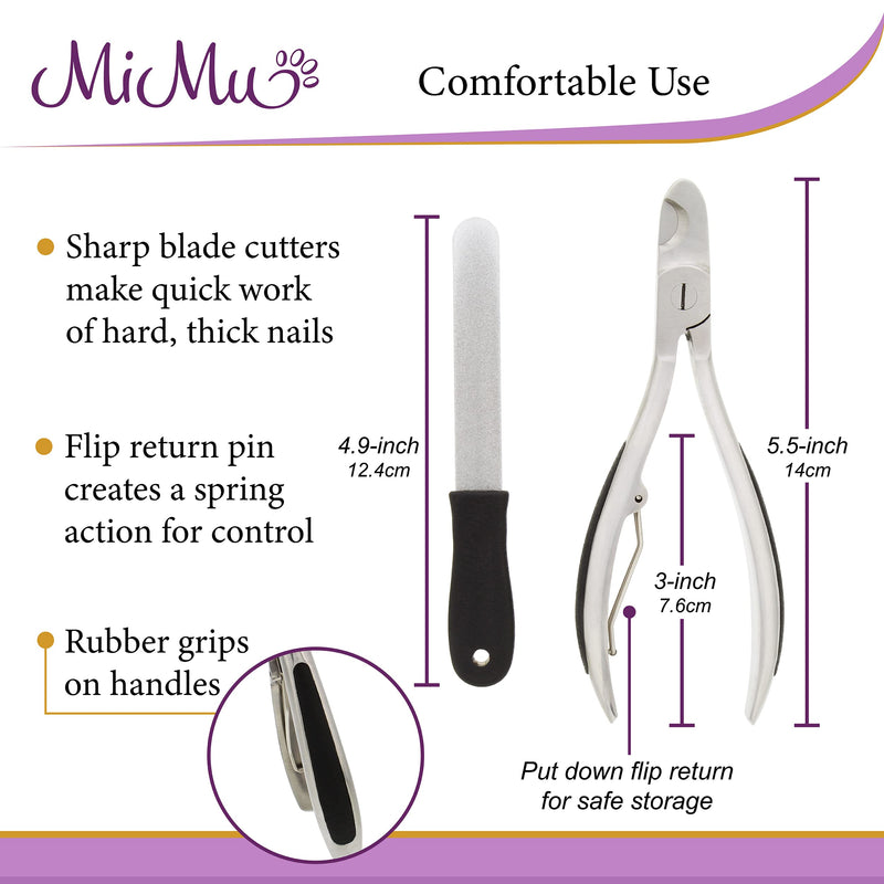 MiMu Large Dog Nail Clippers for Thick Nails - Steel Dog Nails Trimmer Tool with Comb and Nail File for Large Small Pets - BeesActive Australia