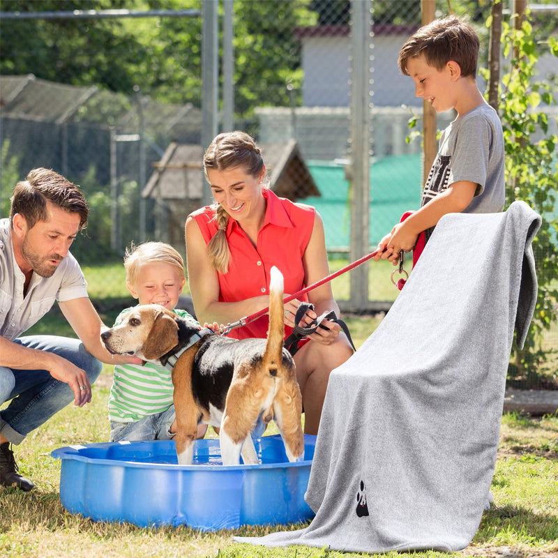 Dogvingpk Extra Large Dog Towel Super Absorbent Dog Towels for Drying Dogs Bath Grooming Soft Microfiber Pet Towels Grey - BeesActive Australia