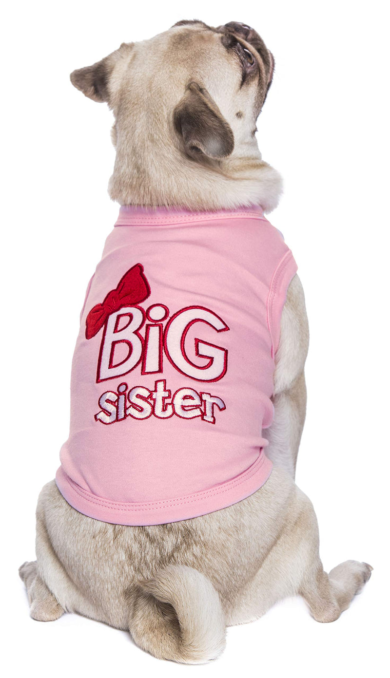 Parisian Pet Dog Cat Clothes Tee Shirts Big Brother and Sister T-Shirt Medium Big Sister - BeesActive Australia