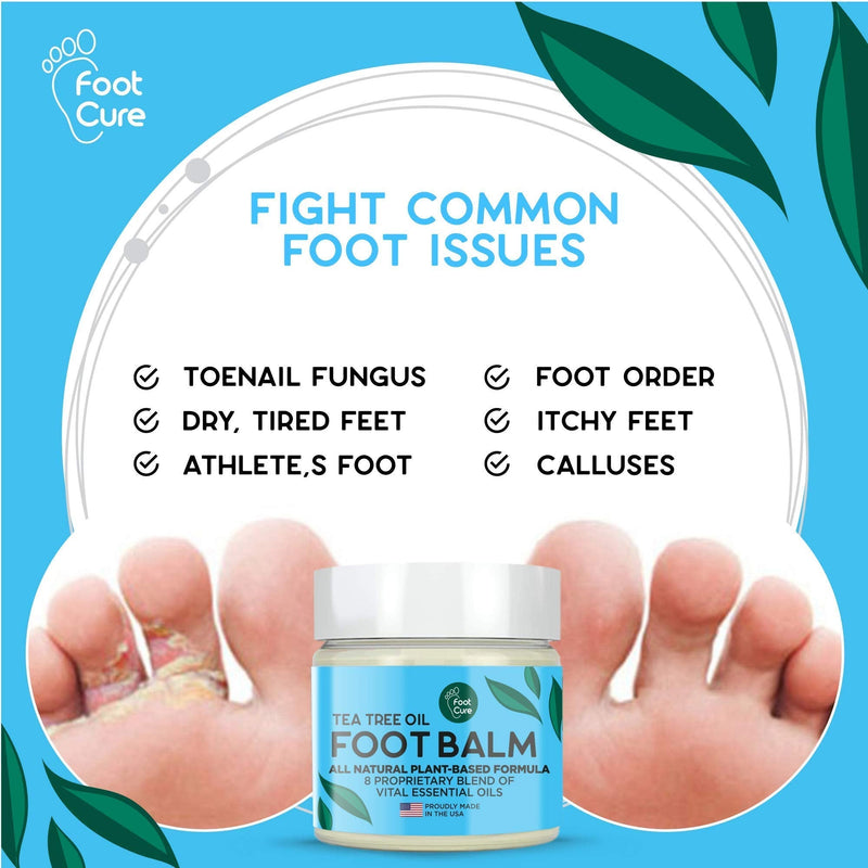 Foot Cure All-Natural Foot Balm – Moisturizing Foot Care Cream For Dry Skin, Cracked Heels & Callus Removal - Strong Antifungal Action For Itchiness, Toe Nail Infections & Athlete’s Foot – Made In USA - BeesActive Australia