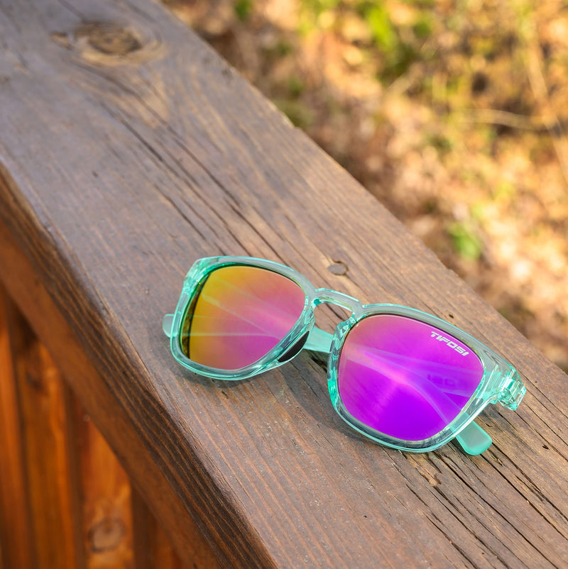 Smirk Sunglasses For Men & Women - Ideal For Beach & Sun Lifestyle, Cycling, Golf, Hiking, Pickleball, Running and Tennis Aqua Shimmer, Rose Mirror - BeesActive Australia